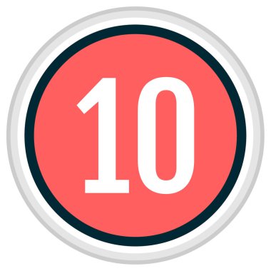 10 numaralı simge. düz vektör illüstrasyonu