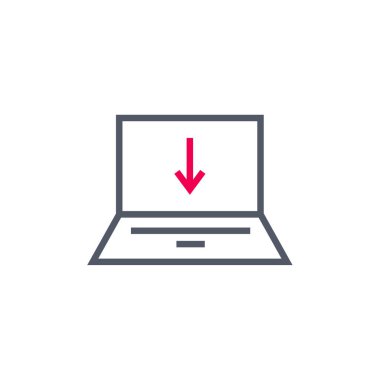 Dizüstü bilgisayar simgesi vektör çizimi