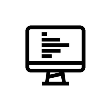 bilgisayar vektörü ince çizgi simgesi