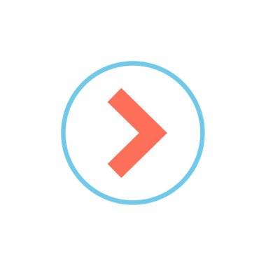 Sağ ok simgesi basit vektör illüstrasyonu