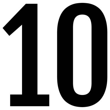 Number 10 icon. flat vector illustration