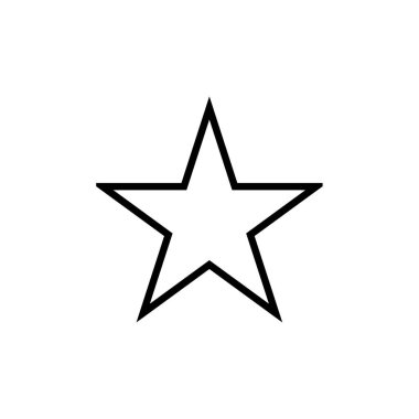 Beyaz arkaplanda izole edilmiş yıldız simgesi vektörü