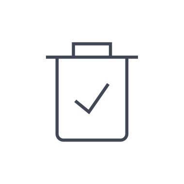 Çöp kutusu, çöp simgesi basit vektör illüstrasyonu