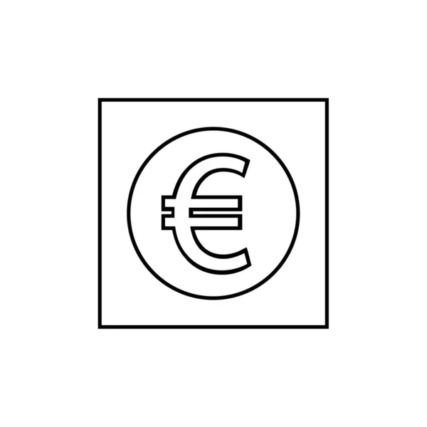 Ícone Símbolo Moeda Euro Ilustração Vetorial — Vetor de Stock