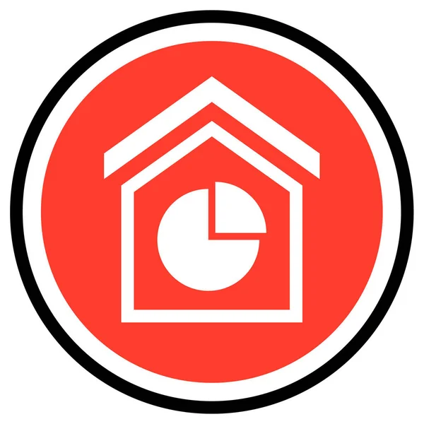 Uhr Flache Intensive Rote Und Graue Farben Abgerundetes Vektorsymbol — Stockvektor
