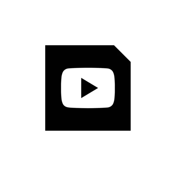 Youtube Basit Simge Vektör Illüstrasyonu Video Ortam Konsepti — Stok Vektör