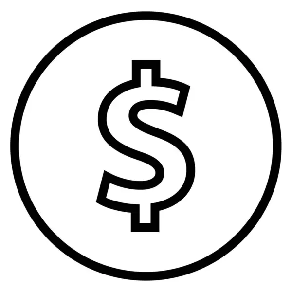 Icona Del Dollaro Semplice Illustrazione Del Segno Del Denaro Usa — Vettoriale Stock