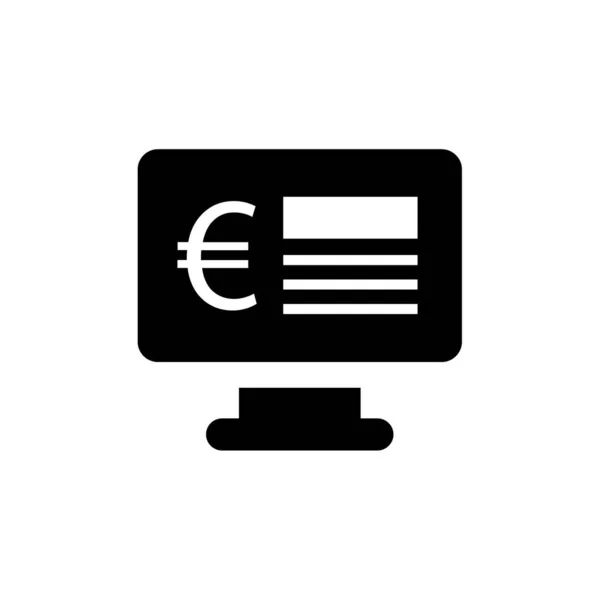 Peníze Euro Ikona Vektor Izolované Bílém Pozadí — Stockový vektor
