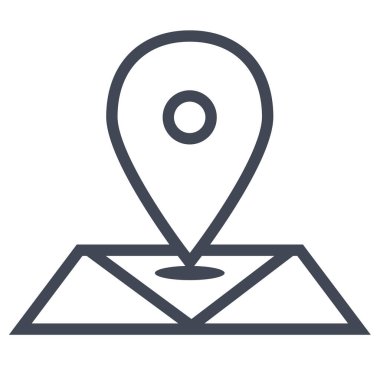 Harita, konum basit simge vektör çizimi  