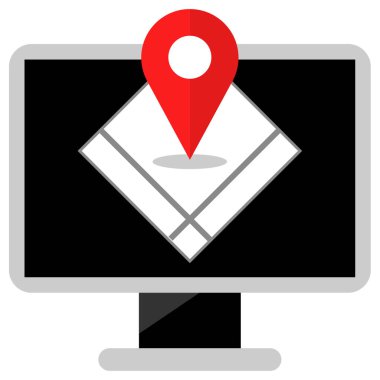 Gezinti PIN basit simgesi, vektör çizim