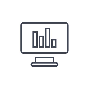 bilgisayar monitörü ikon vektör illüstrasyonu