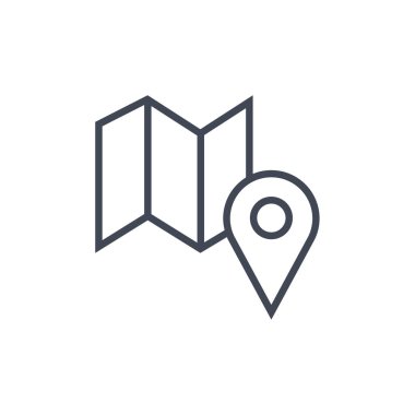 Harita, konum basit simge vektör çizimi  