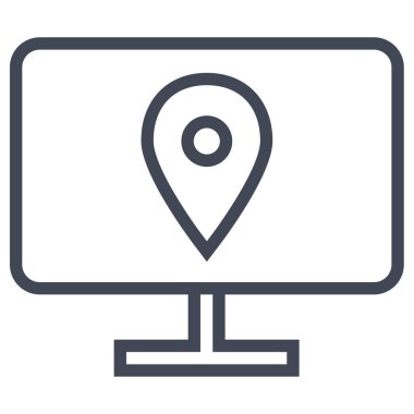 Navigasyon iğne işareti basit simge, vektör illüstrasyonu