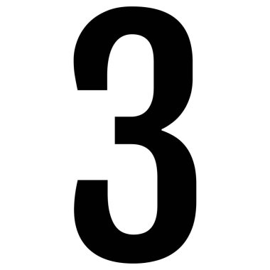 üç numara simgesi, vektör illüstrasyonu 