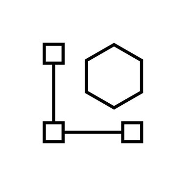 Soyut çokgen geometrik simge, vektör illüstrasyonu 