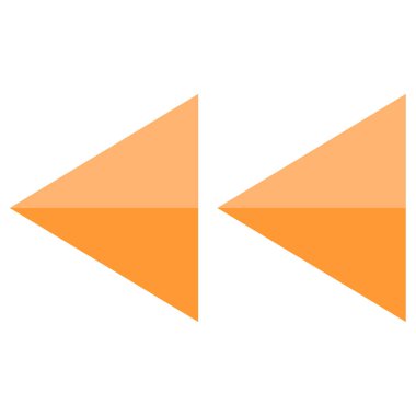 Sol ok, arka işaret, düz simge 