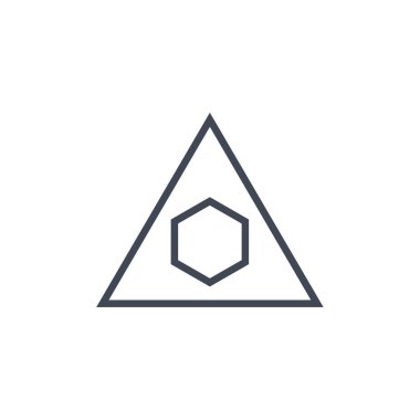 üçgen simgesi, vektör illüstrasyonu basit tasarım