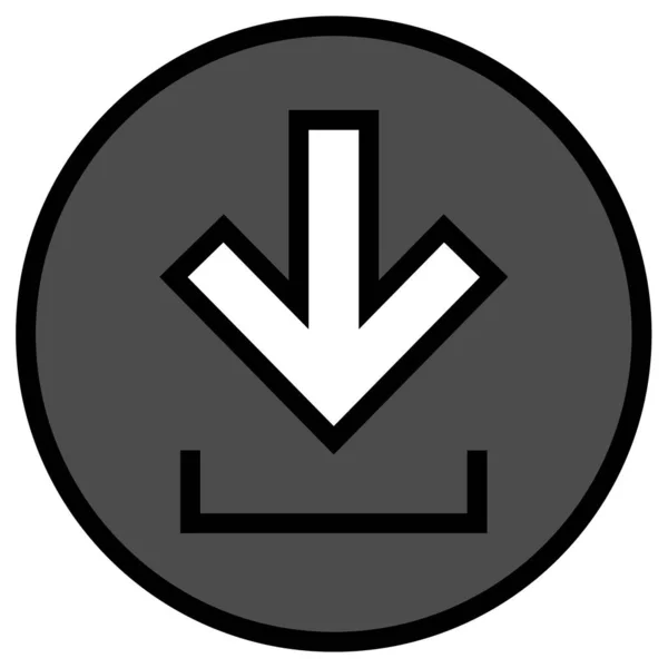Abajo Icono Flecha Descargar Símbolo Vector Ilustración — Vector de stock