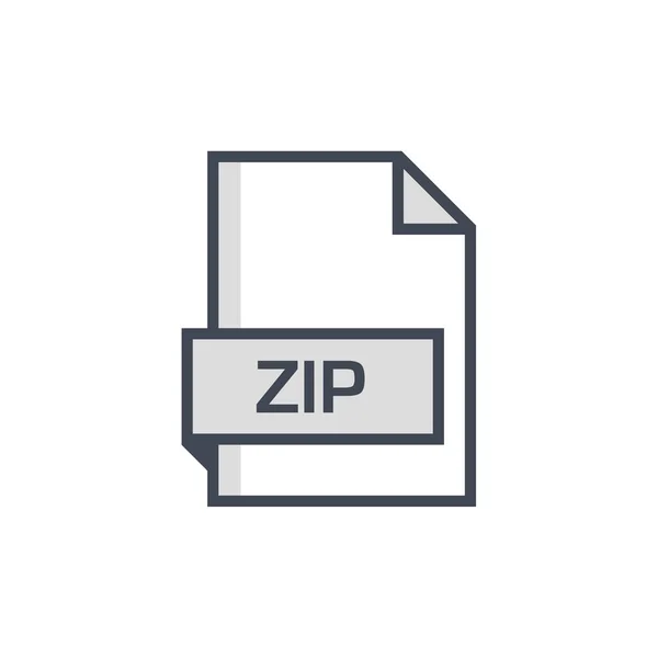 Zip Plik Ikona Wektor Ilustracja Prosta Konstrukcja — Wektor stockowy