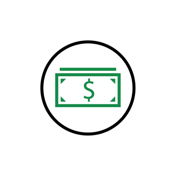 Pengar Ikon Logotyp Vektor Illustration — Stock vektor