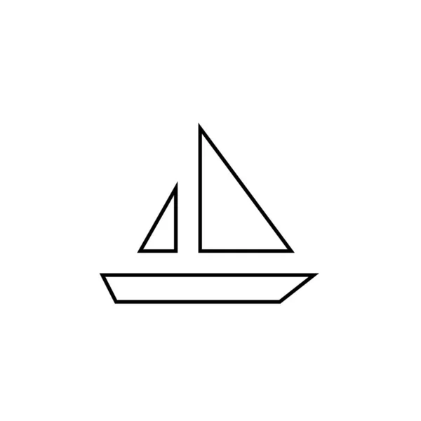 Barca Vela Icona Vettore Illustrazione Modello Design — Vettoriale Stock