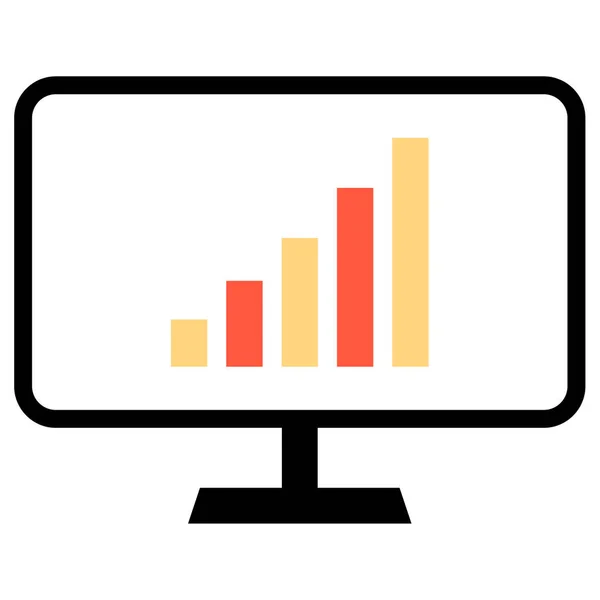 Computerbildschirm Mit Wachsender Graphik Icon Vektorillustration — Stockvektor