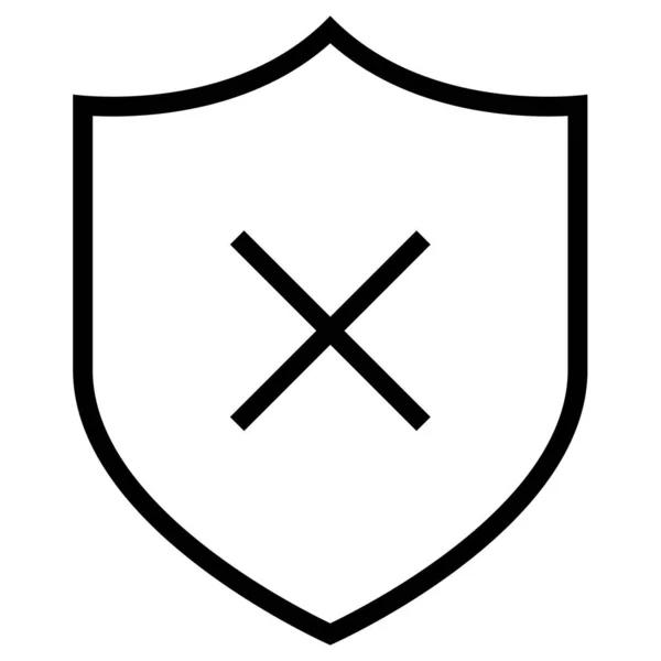 Ikona Vektorové Čáry Zabezpečení — Stockový vektor