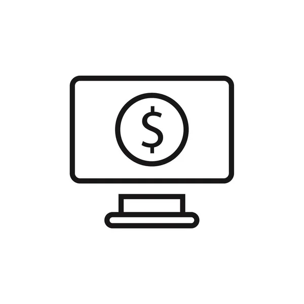 Çevrimiçi Para Dolar Para Dolar Vektör Illüstrasyonu — Stok Vektör