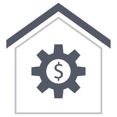 Banka binası vektör simgesi. biçim iki renkli düz sembol, siyah ve beyaz renkler, yuvarlak açılar, gri