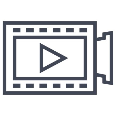 video kamera simgesi vektör işareti ve beyaz arkaplanda izole edilmiş sembol, 