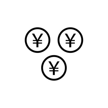 Yen sembolünün vektör simgesi. Para ikonu. Dolar. 
