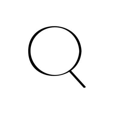 Beyaz arkaplanda büyütme cam simgesi, vektör illüstrasyonu 