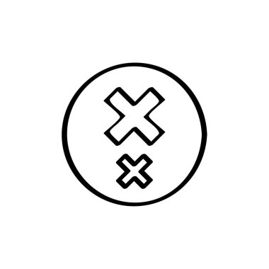 Web tasarımı için yaratıcı tasarım çapraz sembolünü, vektörünü, simgesini durdur.  