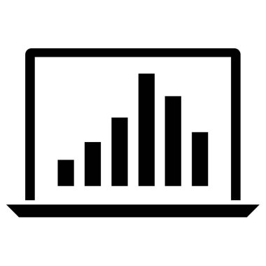 Çubuk grafik düz vektör simgesi 