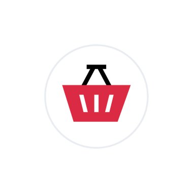 Alışveriş sepeti ikonu. vektör illüstrasyonu