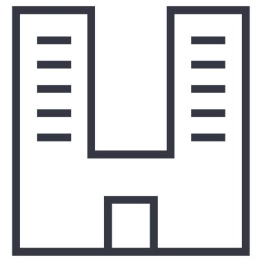 yüksek inşa kuleleri çizgi vektör simgesi