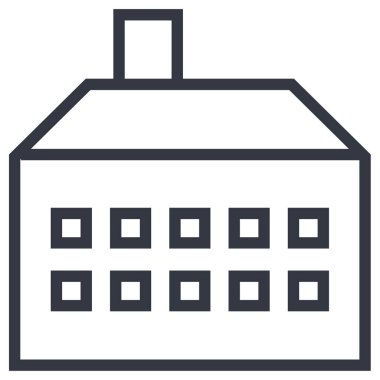 Fabrika binası simgesi, vektör illüstrasyonu