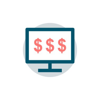 çevrimiçi bankacılık simgesi, vektör illüstrasyonu 