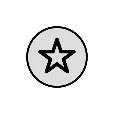 Beyaz arkaplanda izole edilmiş yıldız simgesi vektörü, yıldız logosu konsepti şeffaf, ana hatlı renkte vuruş işareti