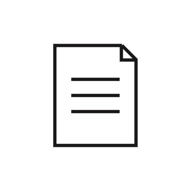 belge simgesi vektörü beyaz arkaplanda izole edildi, dosya şeffaf işareti