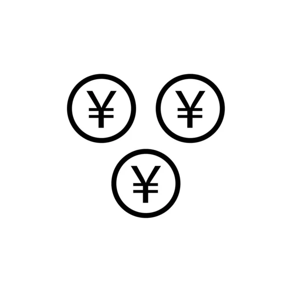 Icône Vectorielle Symbole Yen Icône Argent Dollar — Image vectorielle
