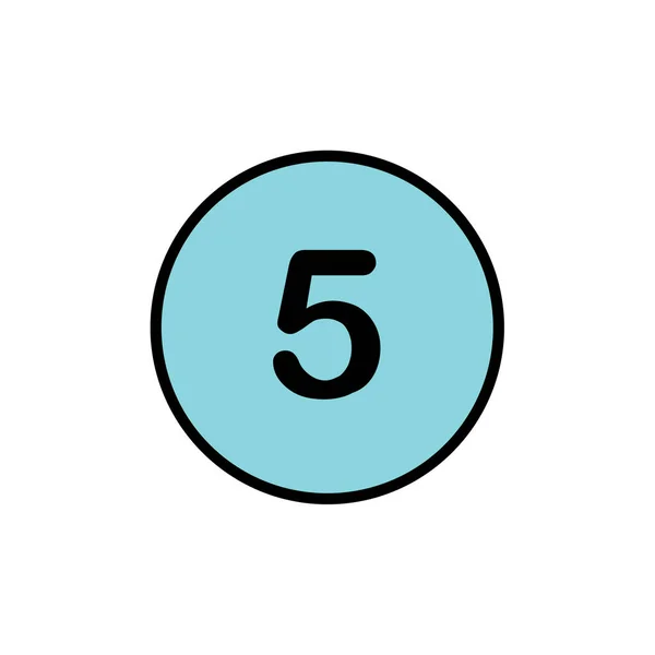 Illustration Vectorielle Icône Numéro Cinq — Image vectorielle