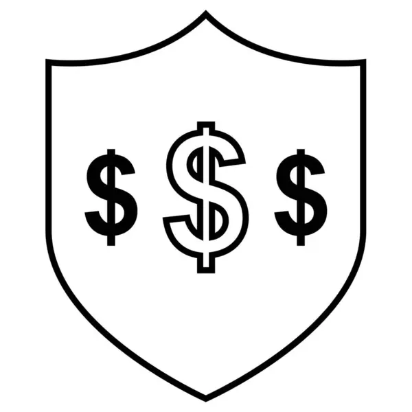 Money Icon Outline Style — Stock Vector