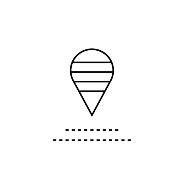 Icône Pointeur Carte Symbole Marqueur Position Design Plat Illustration Vectorielle — Image vectorielle