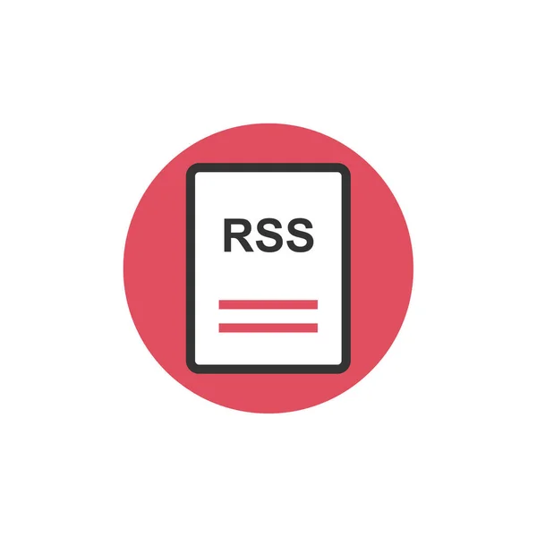 Rss Icona Del File Illustrazione Vettoriale Design Semplice — Vettoriale Stock