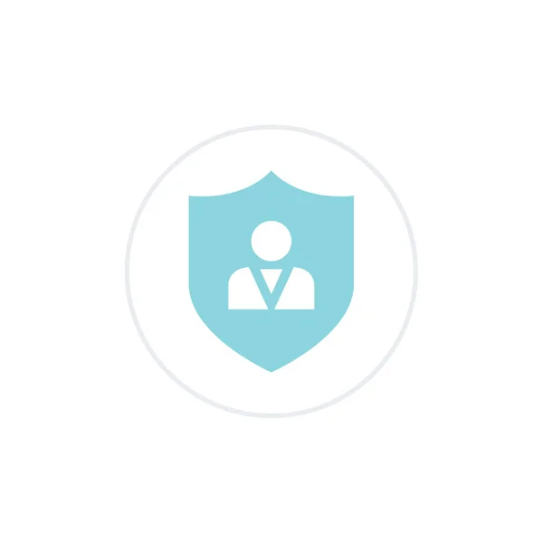 Schild Pictogram Vector Bescherming Symbool Plat Ontwerp Veiligheid Concept — Stockvector