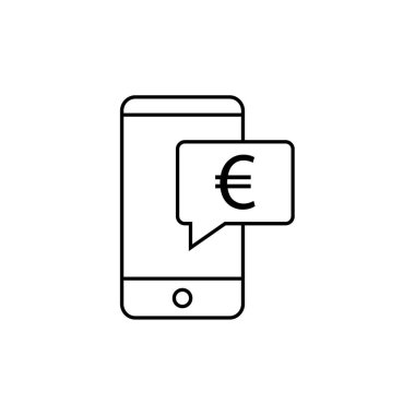 Euro işareti simgesi, vektör illüstrasyonu basit tasarım 