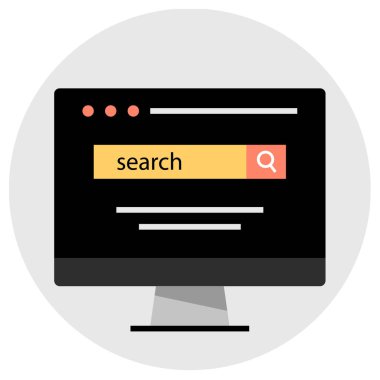 Arama simgesi vektör illüstrasyonu 