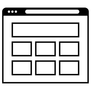 Kablo çerçeve simgesinin vektör illüstrasyonu