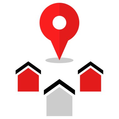 Evin konumu simgesi. vektör çizim